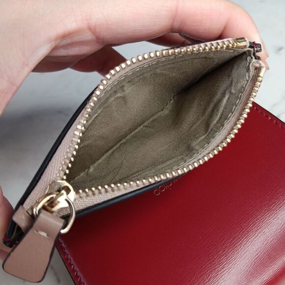 Jimmy Choo MARINDA Dark Red Leather Wallet Trifold Full Set - Picture 8 of 11